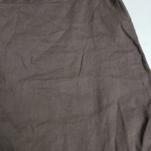 Theory Ellen Linen Blend Tiered Midi Dress Size 4 Brown Neutral Flowy Beachy - Picture 16 of 16